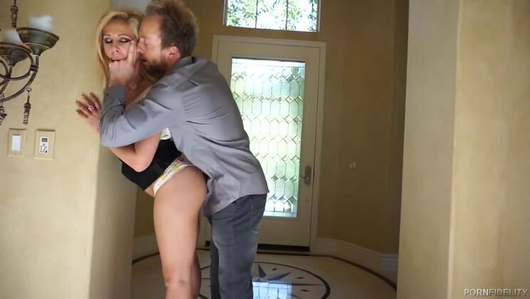 Sexy Blonde Cherie Deville Plays with Ryan Madison's Big Cock