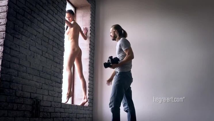 Sexy Brunette Eva Naked & Flexible in Gym