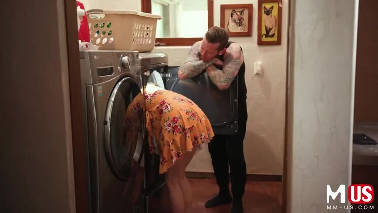 Wet Laundry Time with Hairy Brunette Izzy Lush