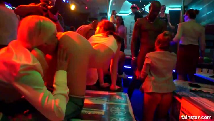 Hot blondes Kayla Green & Eveline Dellai lick pussy in construction orgy