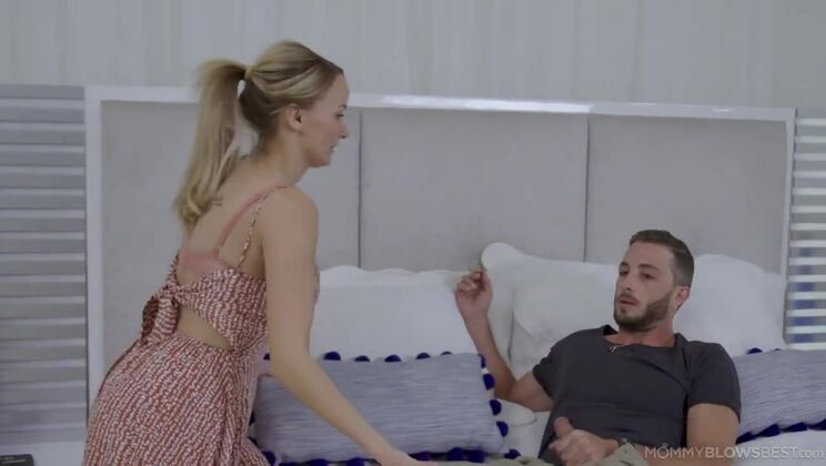 Blonde Step-Mom Pristine Edge Gives Handjob and Deepthroat