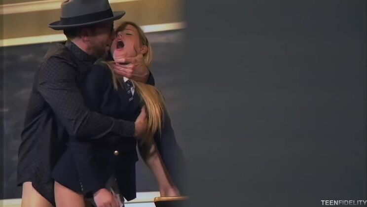 Young School Girl Scarlett Sage Takes Big Cock