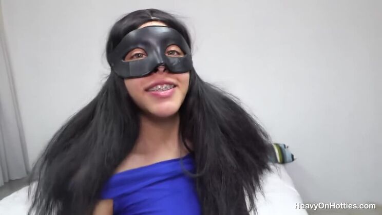 Shit in Face with Brunette Canela Mask POV