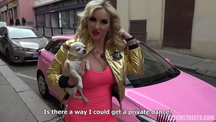 Blonde with Big Tits on the Czech Streets