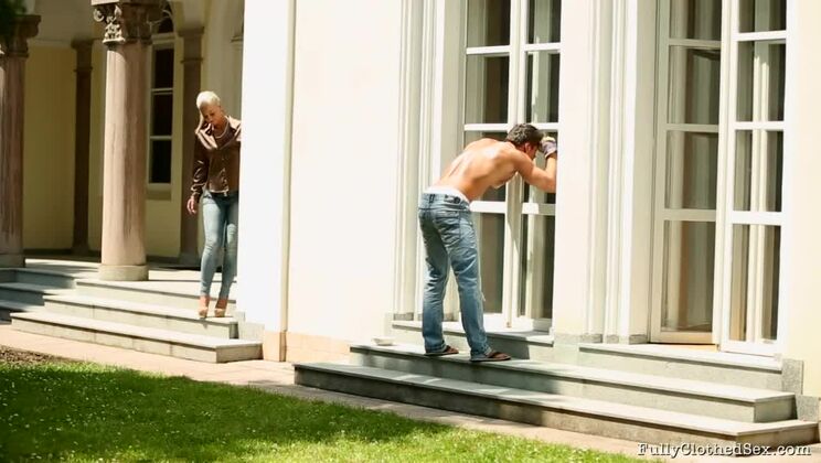 Sexy Nathaly Cherie Deep Throating in Satin Lingerie