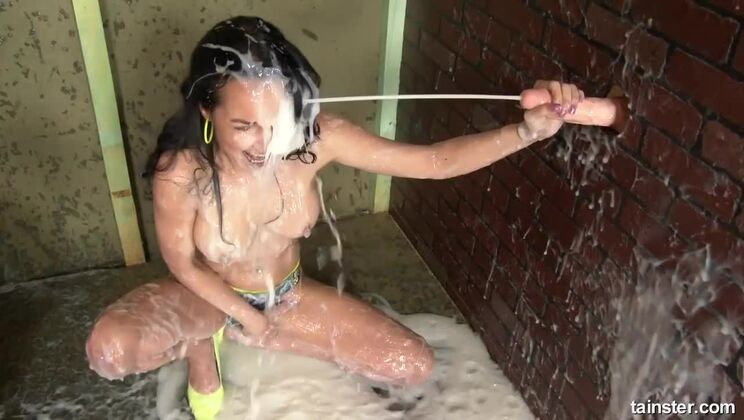 Solo Brunette Francys Belle Uses Cream & Fetish Toys on Her Hot Body