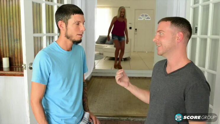 Mature Woman Katia in Threesome with Young Guys