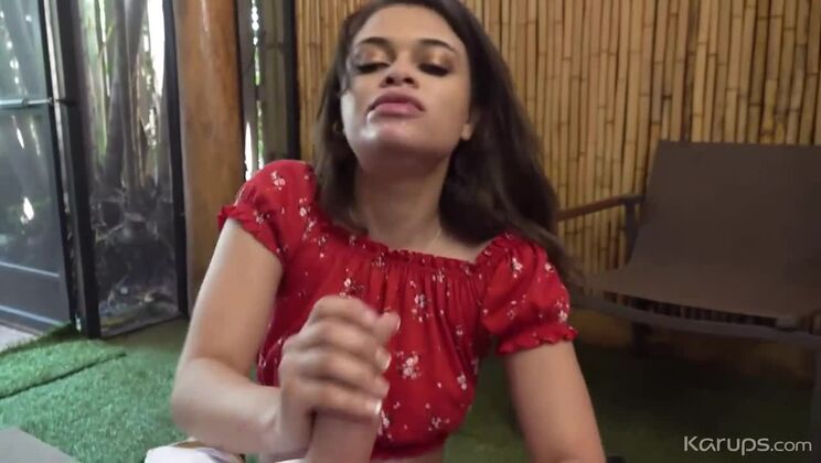 Latina Babe Destiny Cruz Handjob & Big Dick