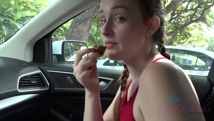 Danni Rivers gets nailed outdoors - small tits redhead in Hawaii