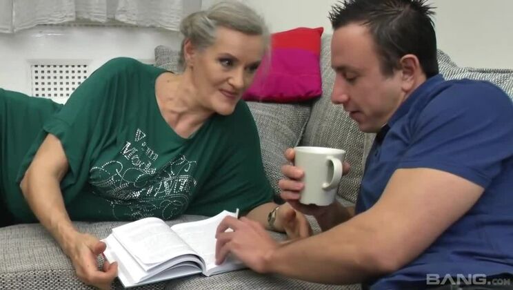 Mature Blonde Sucks Cum from Big Dick after Rodeo Ride