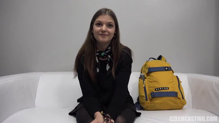 Brunette European Marketa in Sexy Casting