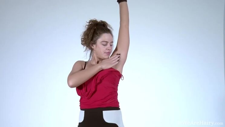 The Brunette Bombshell's Hairy Strip