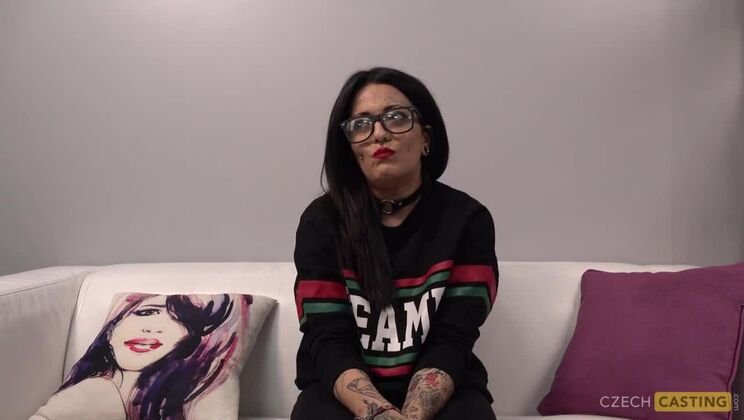 European Brunette in Tattooed POV Casting