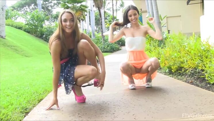 Nudist Girls Aubrey and Mary Shopping Spree