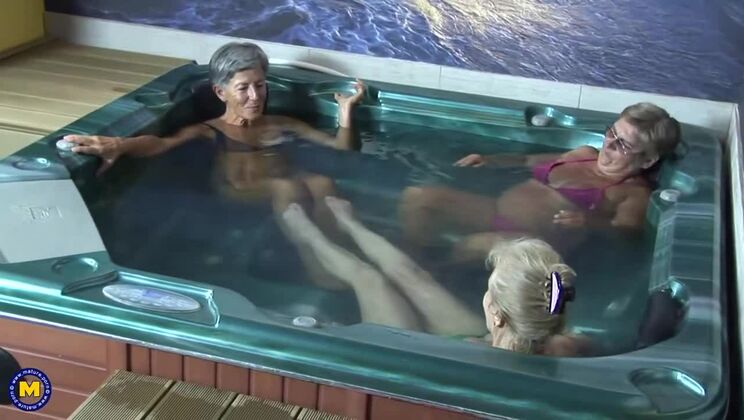 Yolina, Deisi, and Branka in All Female Mature Sauna