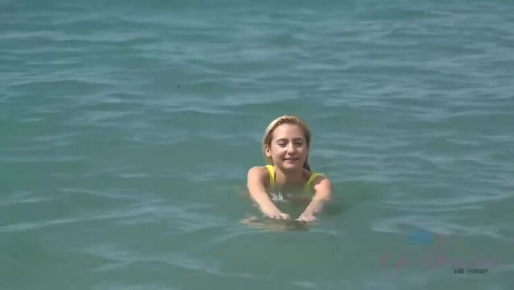 Odette Strips and Pisses on the Beach