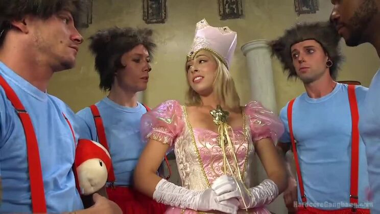 Princess Peach Takes a Hard Gangbang from Her Kingdom