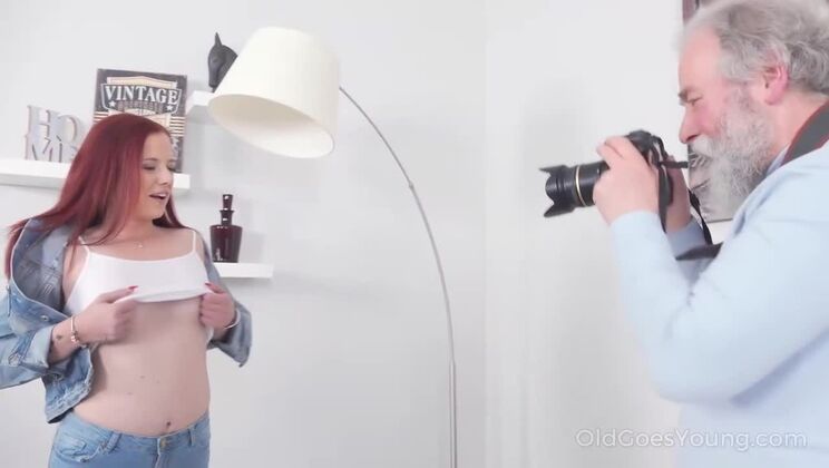 Tiffani Love, a Grey-Haired Seductress, Tempts Brunette