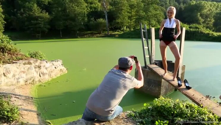 Fully Dressed Joana White for Outdoor Creampie