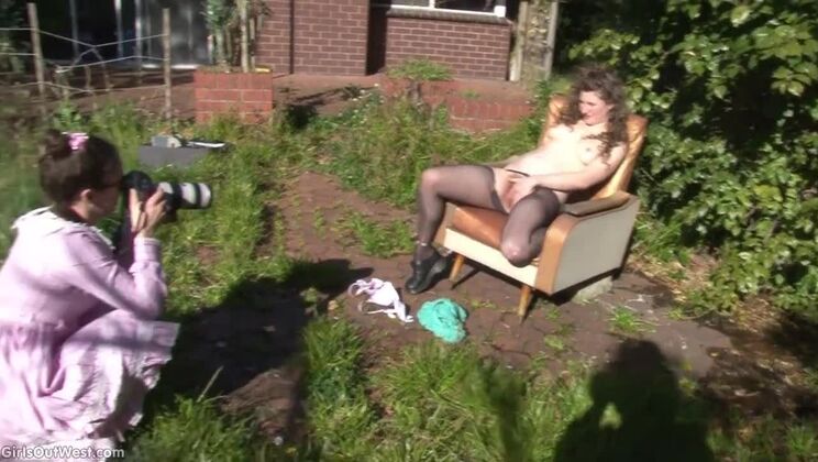 Brunette Vanessa Outdoor Sex Toy Solo Play