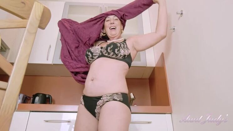 Esmerelda in the Kitchen with Big Tits and Heels