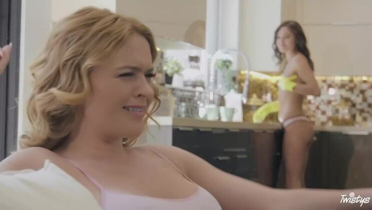 Tattooed Maid and Blonde in Naughty Fun