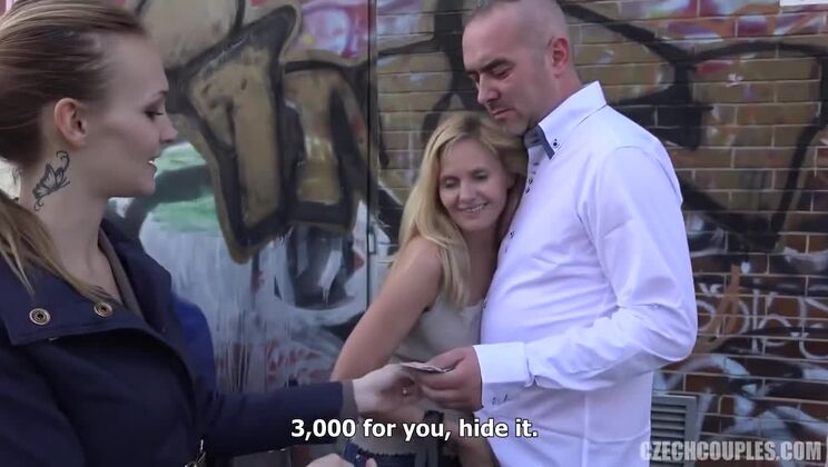 Public Czech Group Sex with Blonde and Brunette