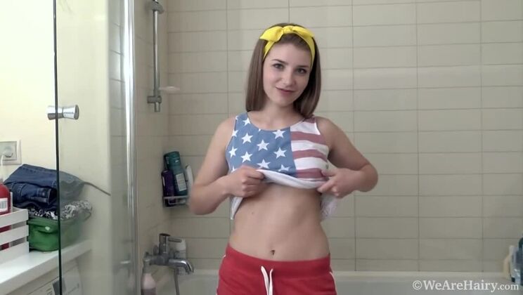 Gunita Blonde Strips Down in Shower