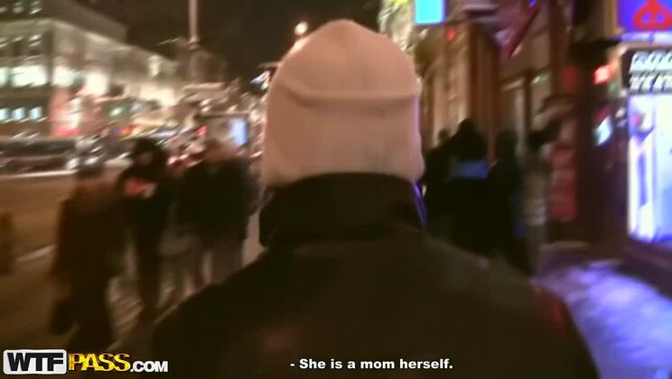 Public Restroom Redhead Fucked by Two