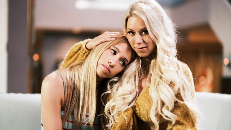 Teen Blonde with Braces and Natural Tits