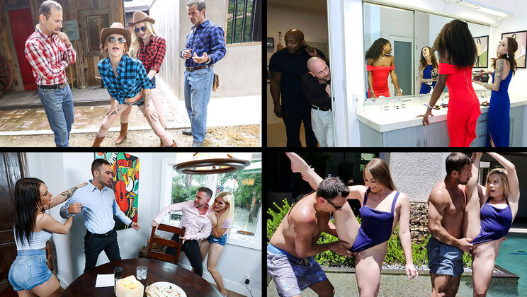 Stepdad's Wild Swap with 4 Hot Girls