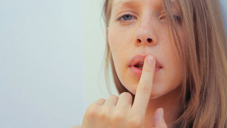 Solo Shaved Girl in Stockings