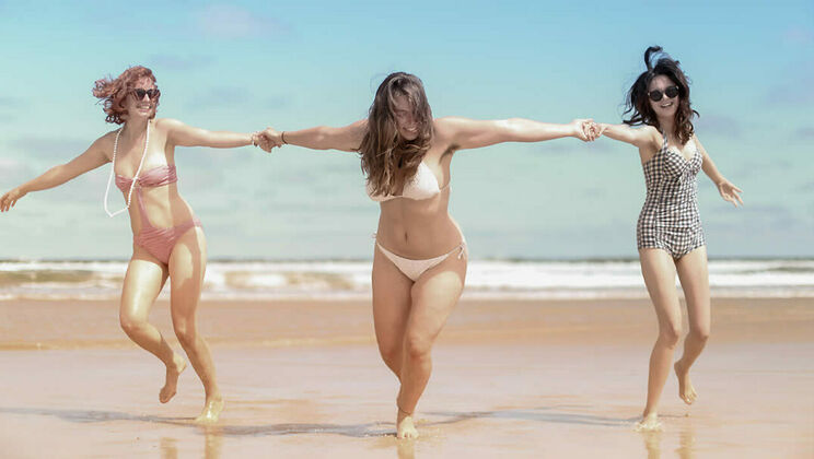 Lesbian Sex in the Car on the Beach