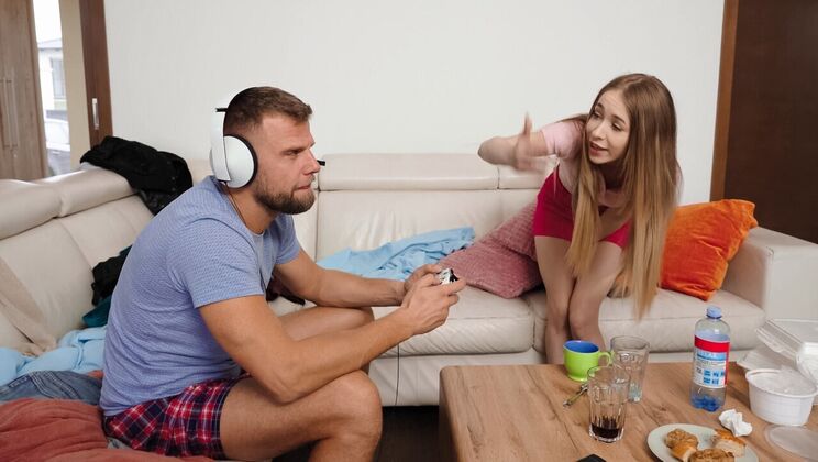 Clean House, Dirty Fuck: Blonde Teen Takes Big Cock in Missionary & Doggystyle