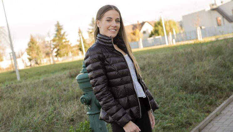 Natural Tits Italian Babe Fucks in Doggystyle Position