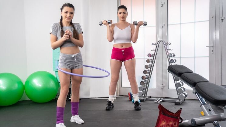 European Lesbians Enjoy Sex in the Gym