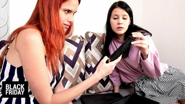 Lesbian Brunettes and Redheads Unboxing on Black Friday