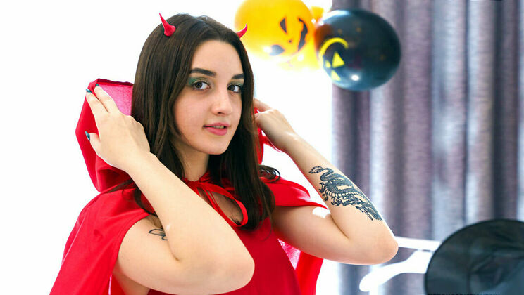 Eva Tender, a Little Devil in Fishnet