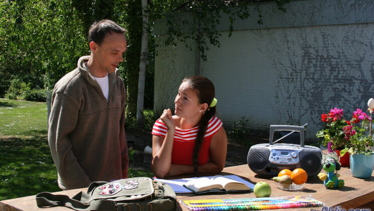 Young Brunette and Daddy Fuck