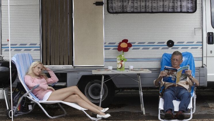 Outdoor Handjob with Blonde Bitch