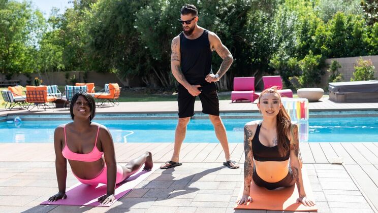 Outdoor Yoga Turns into Interracial Fucking