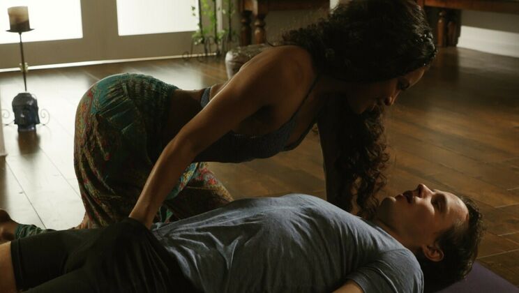 Fingering and Rimming in Yoga Pose