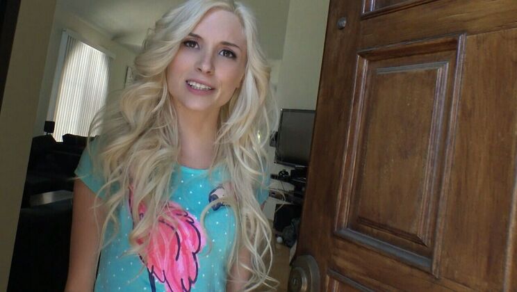 Blonde Sucks and Gags on Cock