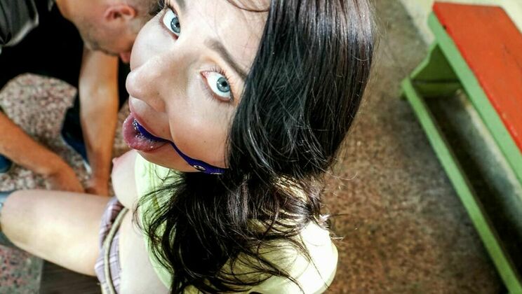 Bella Angel's Big Tits and Shaved Pussy