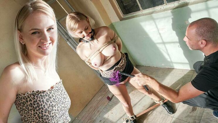 Kirsty Waterfall's big tits in bondage