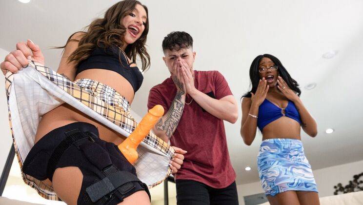 Small Tits Lesbians Love Strap-On