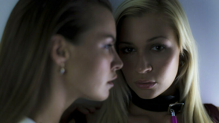 Tied Up and Tempted: Blonde and Brunette Beauty