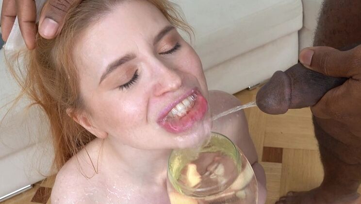 Aliska Dark gets her stockings fucked by 3 interracial studs