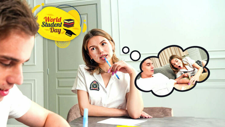 Babe in Skirt Gets Facial Cumshot