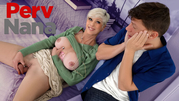 Hot Blonde in Thong and Bra Teases with BJ